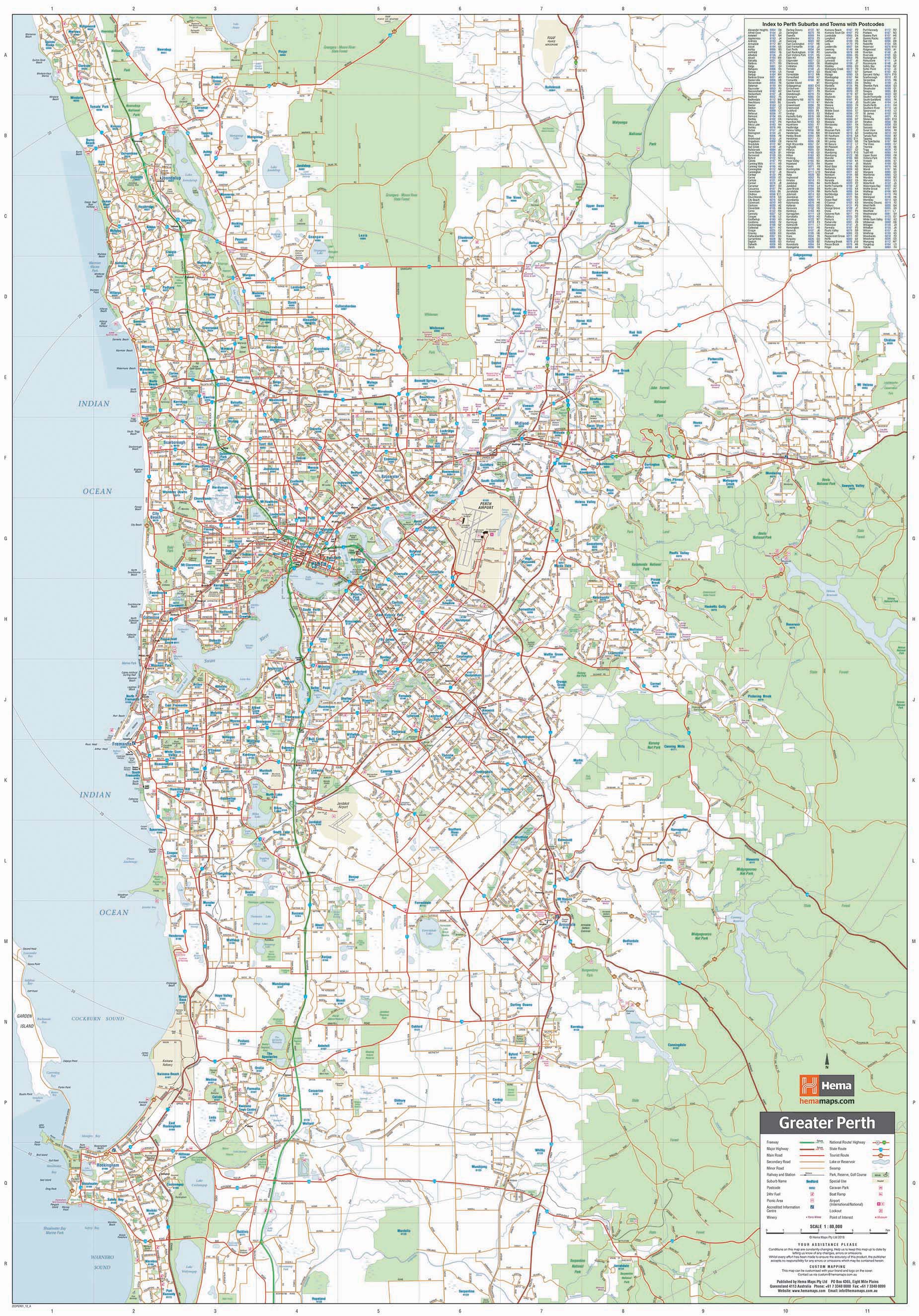 Greater Perth Map Hema, Buy Map of Perth - Mapworld