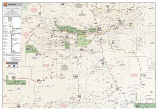 Red Centre Hema 835 x 500mm Laminated Wall Map