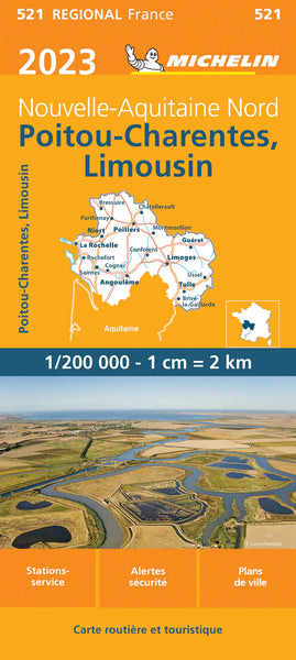 France Poitou-Charentes 521 Michelin Map