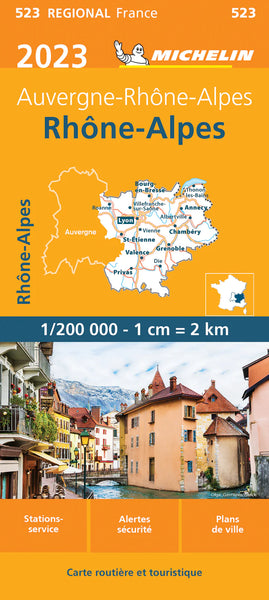 Rhone-Alps 523 France Michelin Map