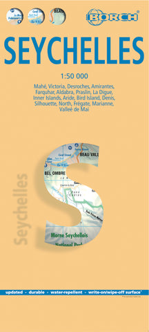 Seychelles Borch Folded Laminated Travel Map