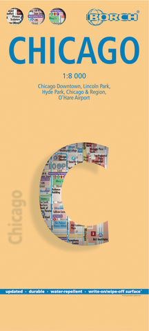 Chicago Borch Folded Laminated Map