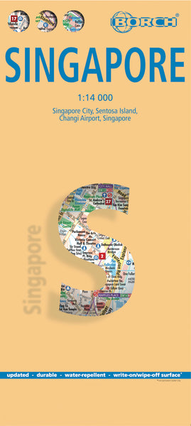 Singapore Borch Folded Laminated Map