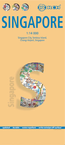 Singapore Borch Folded Laminated Map