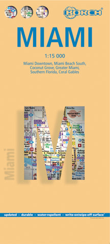 Miami Borch Folded Laminated Map
