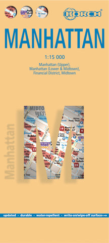 Manhattan Borch Folded Laminated Map