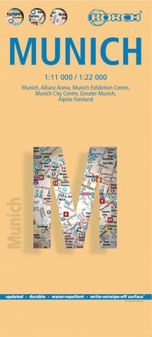 Munich (München) Borch Folded Laminated City Map