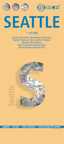 Seattle Borch Folded Laminated Map