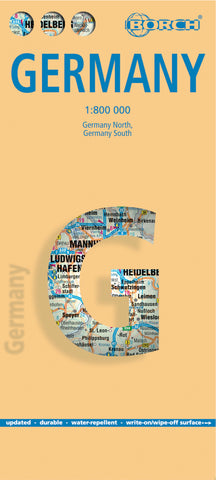 Germany Borch Folded Laminated Map