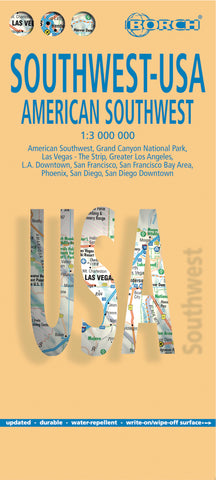 USA South West Borch Folded Laminated Map