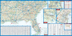 USA South East Borch Folded Laminated Map