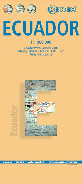 Ecuador Borch Folded Laminated Map