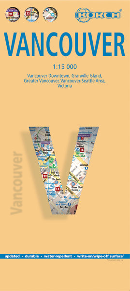 Vancouver Borch Folded Laminated Map