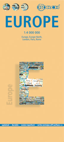 Europe Borch Folded Laminated Map