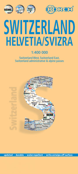 Switzerland Borch Folded Laminated Map