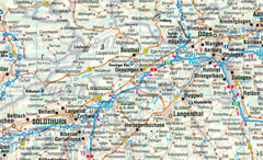 Switzerland Borch Folded Laminated Map
