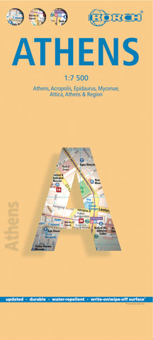 Athens Borch Folded Laminated Map