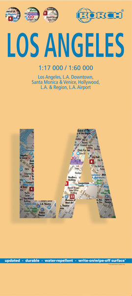Los Angeles Borch Folded Laminated Map