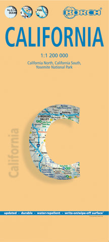 California Borch Folded Laminated Map