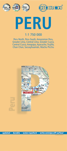 Peru Borch Folded Laminated Map