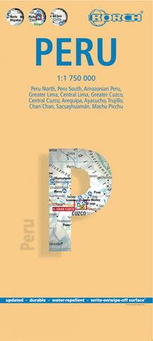 Peru Borch Folded Laminated Map