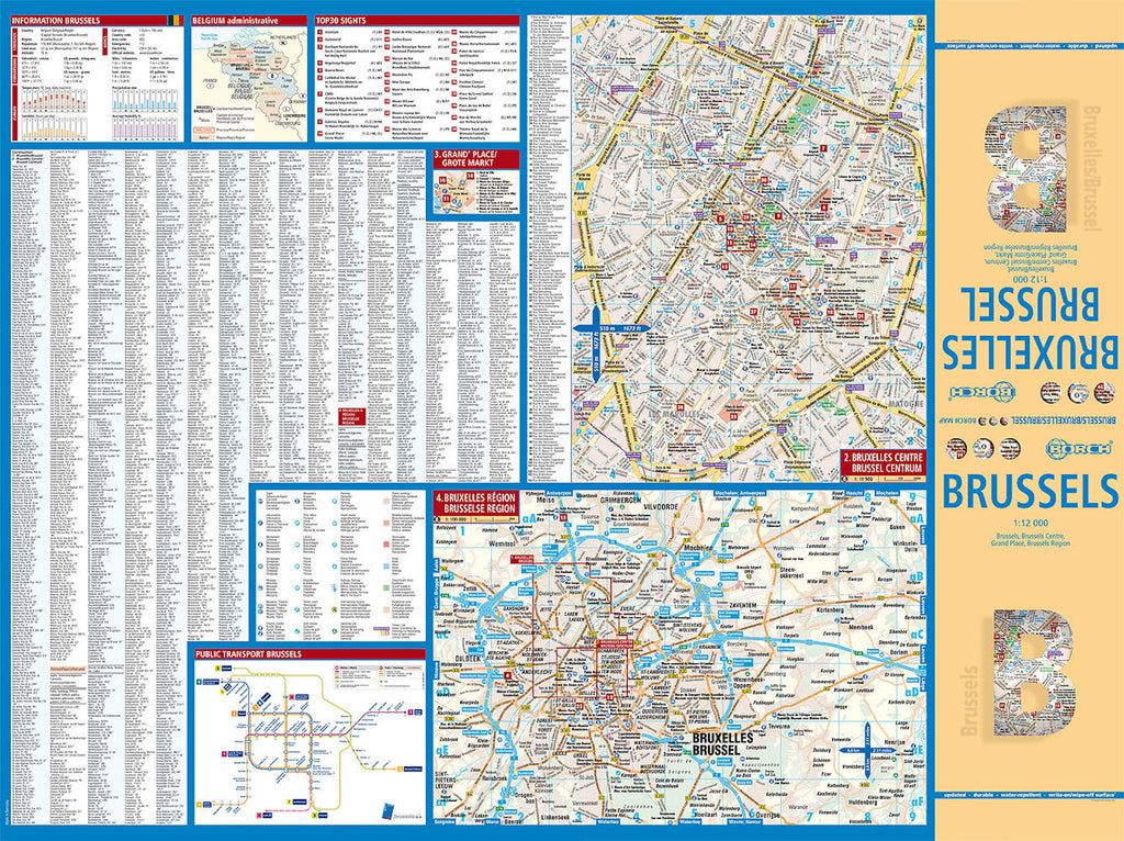Brussels Folded Laminated Map – Borch | Mapworld