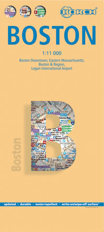 Boston Borch Folded Laminated Map