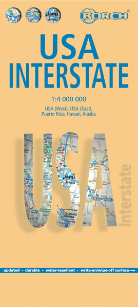 USA Interstate Borch Folded Laminated Map