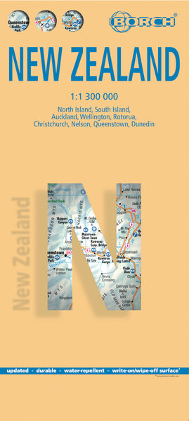 New Zealand Borch Folded Laminated Map