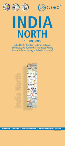 India North Borch Folded Laminated Map