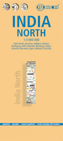 India North Borch Folded Laminated Map