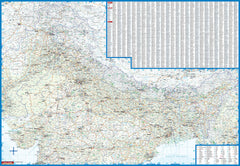 India North Borch Folded Laminated Map