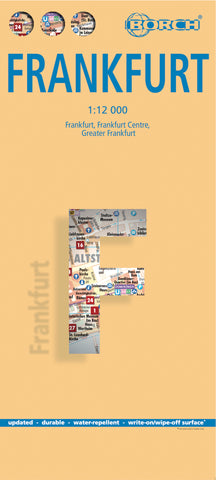 Frankfurt Borch Folded Laminated Map