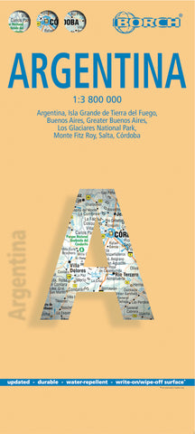 Argentina Borch Folded Laminated Map