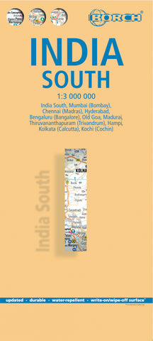 India South Borch Folded Laminated Map