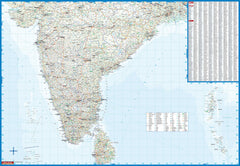 India South Borch Folded Laminated Map