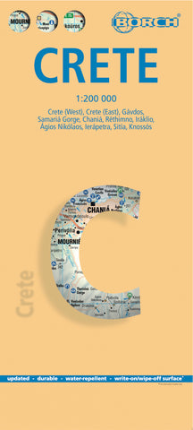 Crete Borch Folded Laminated Map