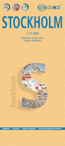 Stockholm Borch Folded Laminated Map