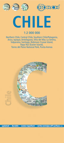 Chile Borch Folded Laminated Map