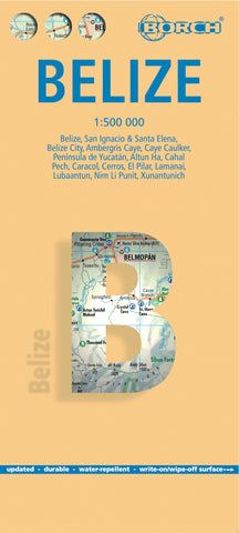Belize Borch Folded Laminated Map