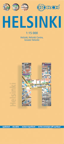 Helsinki Laminated City Map by Borch