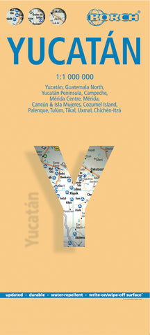 Yucatan Borch Folded Laminated Map