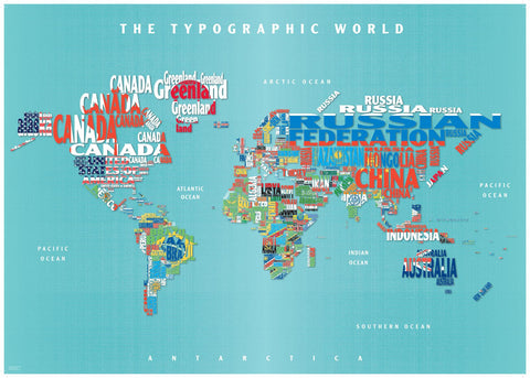 Graphic Map World with Flags by Oxford Cartographers