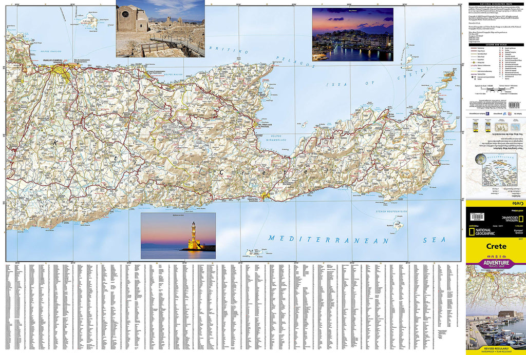 Crete Line Map Crete Folded Map – National Geographic | Mapworld