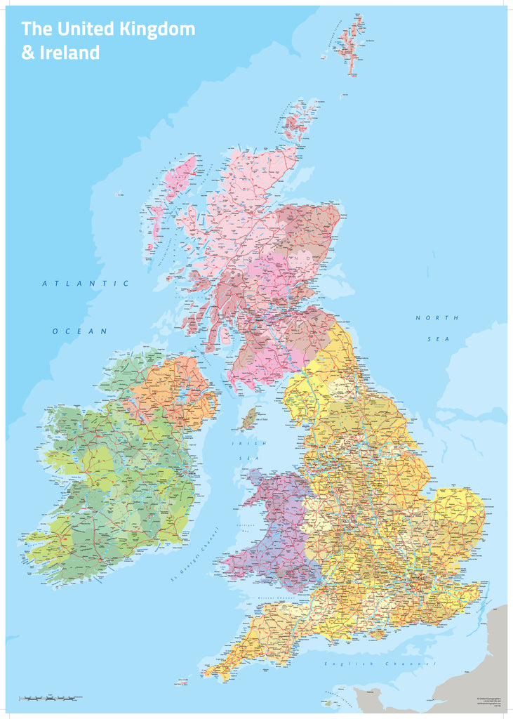 UK & Ireland Political by Oxford Cartographers | Mapworld