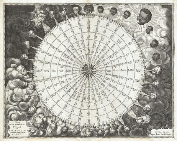 Jansson Wind Rose (1650) Print