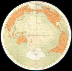 James Polar Projection of the Globe, Pacific Center (1860) Print