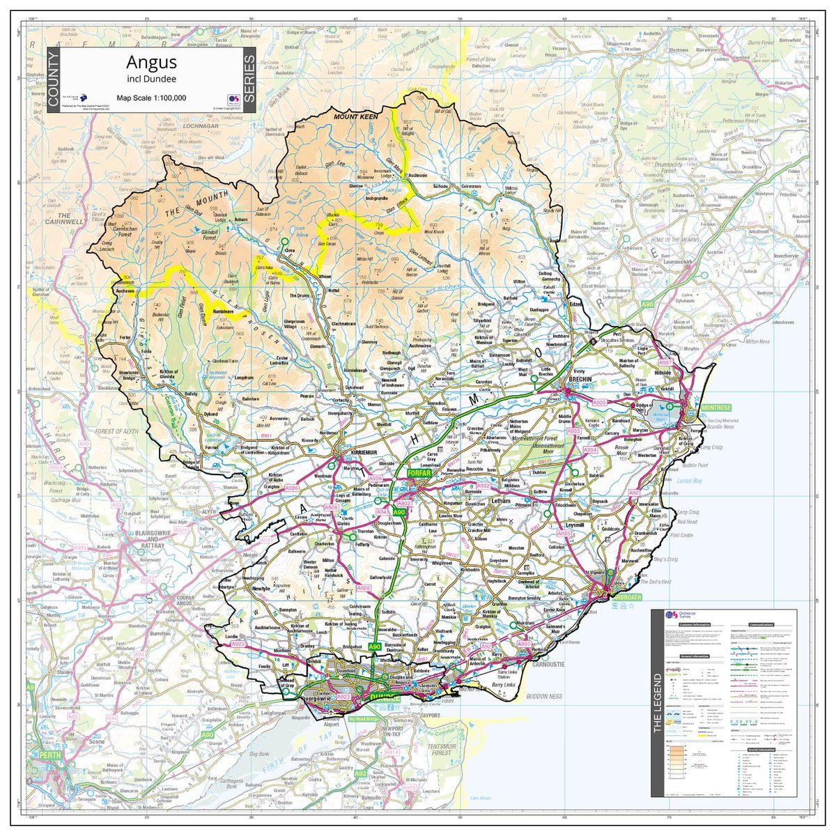 County Map of Angus | Mapworld