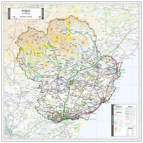 Angus Postcode Map County Map of Angus | Mapworld