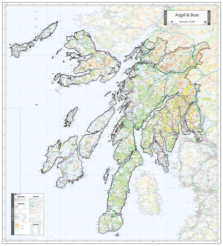 County Map of Argyll & Bute 960 x 1060 mm